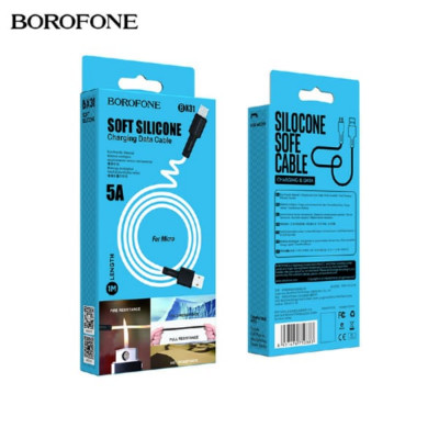 Кабель Micro USB BOROFONE BX31 1м 2.4А, силикон White АКЦИЯ!!! Кратно 20 шт!