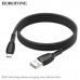 АКЦИЯ! Кабель Micro USB BOROFONE BX86 1м, 2.4A, силикон, Black. Продается КРАТНО 30шт!!!