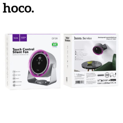 Вентилятор настольный HOCO DF09 бесшумный с сенсорным управлением Gray. 5 регулировок потока воздуха. 3600mAh, 5V/1A. Время зарядки: 3,5 часа. Кабель Type-C в комплекте. Размеры 174х184х92,5мм. Вес: 536г.