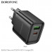 СЗУ-USB-USB-C BOROFONE BA83A PD20W QC3.0, Black