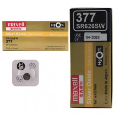 Батарейка MAXELL R 377 SR626SW Silver Oxide 1.55V 0%Hg, коробка-10шт
