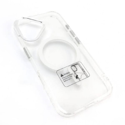 Чехол MagSafe iP 16 Plus прозрачный, цвет Белый