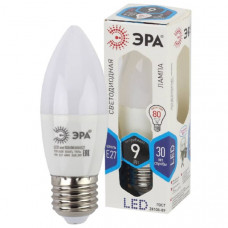 Лампа светодиодная ЭРА LED В35-9w-840-E27 Cвеча (яркий белый свет)
