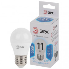 Лампа светодиодная ЭРА LED P45-11w-840-Е27  (яркий белый свет)