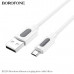 Кабель Micro USB BOROFONE BX114 1м, 2,4А, силикон, White