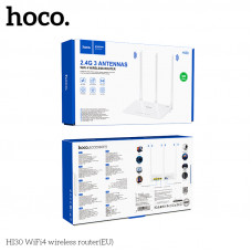 Wi-Fi роутер HOCO HI30 White (Характеристики чипа: чип MT7628KN, Питание: DC 5V/1A, Максимальная потребляемая мощность: 4W, Технческие характеристики антенны: 2,4 ГГц 5dBi х 3 антенны, Скорость беспроводной передачи: 300 Мбит/с
Максимальная мощность перед