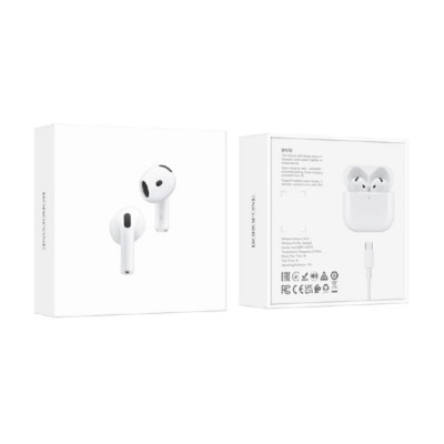 Гарнитура вкладыши Bluetooth Borofone BW78 White. Емкость батареи зарядный чехол 300mAh; гарнитура 30mAh. Время работы: 4ч. Поддержка переключения ведущий-ведомый, переключения песен, вызов голосового помощника и др.
Не поддерживает функцию сброса нажатие