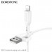 АКЦИЯ! Кабель Lightning BOROFONE BX91 1м, 2.4A, ПВХ, White. Продается упаковкой (в упаковке 30шт).