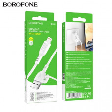 АКЦИЯ! Кабель Lightning BOROFONE BX91 1м, 2.4A, ПВХ, White. Продается упаковкой (в упаковке 30шт).