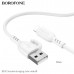 АКЦИЯ! Кабель Lightning BOROFONE BX91 1м, 2.4A, ПВХ, White. Продается упаковкой (в упаковке 30шт).