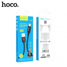 АКЦИЯ!!! Кабель Type-C HOCO X89 1м, 3A, плетеная проволока, Black, В РАЗОБРАННОМ ВИДЕ. Продается КРАТНО 100шт!!!