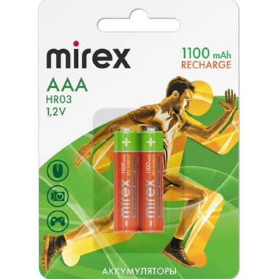 Аккумулятор Ni-MH Mirex HR03/AAA 1100mAh 1,2V BL-2 (2/20/100)