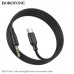 АКЦИЯ! Аудио переходник Type-C(AM)-Jack3,5(AM) Borofone BL18 1м, силикон, Black. Продается упаковкой (в упаковке 5шт).
