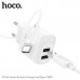 АКЦИЯ! СЗУ-2USB Type-C HOCO C141A 1м, 2.1A, White. Продается КРАТНО 15шт!!!