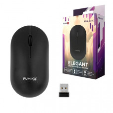 Мышь беспроводная FUMIKO ELEGANT Black. Разрешение: 1000 DPI. Дистанция работы: до 10 метров. Питание: 2 батарейи АА. Количество кнопок: 2+1 (колесико). Рабочая частота: 2,4ГГц.