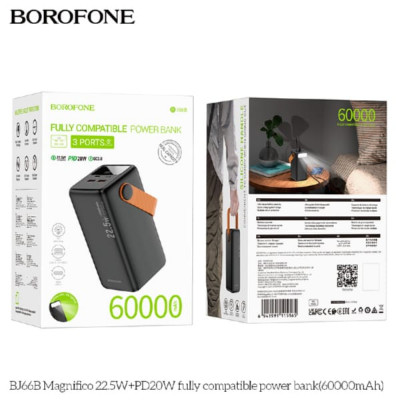Внешний аккумулятор 60000 mAh Borofone BJ66B 22.5W+PD20W Black