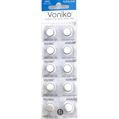 Батарейка VONIKO AG12 (LR43/386) BL-10