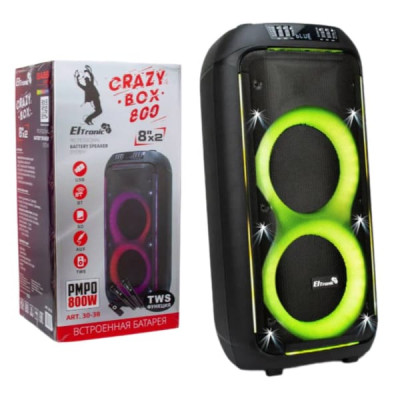 Активная напольная колонка CRAZY BOX ELTRONIC с TWS (30-38) динамик 2шт/8