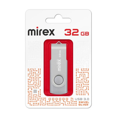 USB 3.0 флэш-диск 32Gb MIREX Swivel Silver (ecopack)