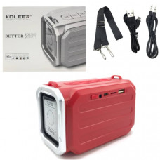 Портативная колонка KOLEER BETTER Sound Quality S159 Red. ВТ V5.0+EDR, TF, USB, AUX, размеры:90х90х130 мм, 1200mAh. В комплекте кабель для зарядки Micro USB, кабель AUX, ремешок.