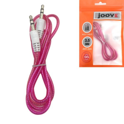 Кабель Аудио 3,5 Jack - 3,5 Jack JOOVE JD31 1м, Гелевый, Rose Red, блистер