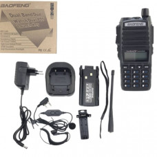 Рация Baofeng UV-82 8W с разъемом для зарядки TYPE-C
Двухдиапазонный (136  174 МГц, 400  520 МГц) аппарат, модель способна работать одновременно в диапазонах LPD и PMR. Клавиша тангенты выполнена в виде качельки: при нажатии вверх она работает в одном диа