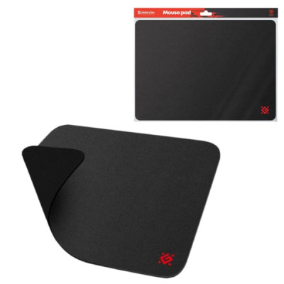 Коврик для мыши Defender ткань+резина, 250х350х3 мм, Black