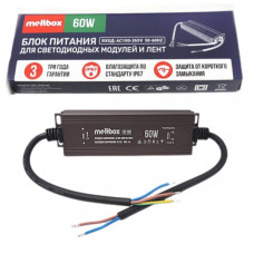 Блок Питания Meltbox RS108 IP67 пыле-влагозащ (50/60Hz/12V/5A/60W), корпус из алюминия, 154х43х22мм, вход AC100-265V