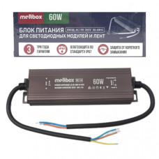 Блок Питания Meltbox RS114 IP67 пыле-влагозащ (50/60Hz/24V/2.5A/60W), корпус из алюминия, 154х43х22мм, вход AC100-265V