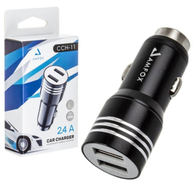АЗУ-2 USB AMFOX CCH-11 2.4А, 12 Вт, черный