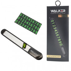 Автовизитка WALKER AV-070. 6 комплектов магнитных цифр от 0 до 9, люминесцентное покрытие цифр. Возможность скрытия номера.