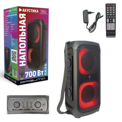 Активная напольная колонка Орбита OT-SPF30 TWS, Bluetooth 5.0, FM, USB, AUX, TF, Дисплей, встроенный аккумулятор: 3.6 А, Мощность (MAX): 35 Вт, Цвет: черный, Вес: 6700 г, Размер: 250300600 мм, Материал: пластик