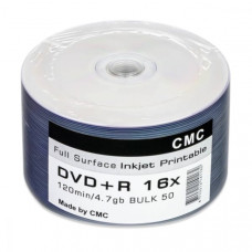 Диск DVD+R 4,7 GB 16x Bulk/50 Full Ink Print (CMC)