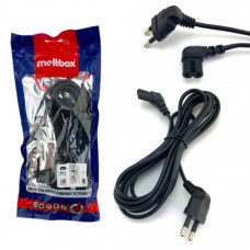 Кабель питания для приборов-восьмерка угловой 3м Meltbox CEE 7/16-C7 2- pin 2.5 А, черный