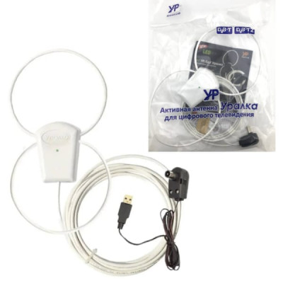 Антенна комнатная Уралка УР-3ДУ (двойная), длина кабеля 3м, питание USB+5V