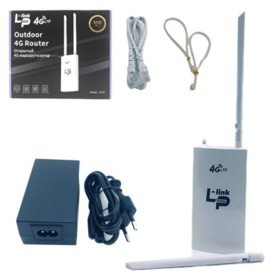 Wi-Fi Роутер LP-LINK WR724 4G LTE White. Скорость передачи данных по WiFi  300 Мбит/с, скорость передачи данных по 4G 150 Мбит/с, 2.4ГГц. Количество антенн: 2 шт. Шнур питания, сетевой кабель, кабельные стяжки х 2, винты х2, руководсво по установке в комп