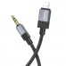 Аудио переходник Lightning(AM)-Jack3,5(AM) HOCO UPA32A 1м, алюминиевый сплав+нейлон, Black. 21,5г.