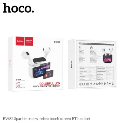 Гарнитура вкладыши Bluetooth Hoco EW82 White. Емкость батареи: 300mAh зарядный чехол, 30mAh гарнитура. Время работы: 4 ч. Размер: 50х46х23мм; Общий вес: 47.3г.