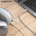 Кабель Аудио 3,5 Jack-3,5 Jack BOROFONE BL23 1м, нейлон+TPE, Gray