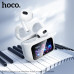 Гарнитура вкладыши Bluetooth Hoco EW81 Elegant White. Емкость батареи:
зарядный чехол 300mAh, гарнитура 30mAh. Время работы: 4ч. Материал: ABS;  Размер: 54.5х46.5х23мм; общий вес: 50г. Оснащенный интеллектуальным сенсорным LED экраном, он позволяет управл