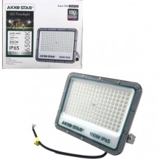 Прожектор светодиодный AKKOSTAR AC85V-265V 100W/12000lm IP65 широкий диапазон напряжения (6500K) 260х225х34мм.