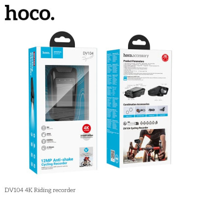 Видеорегистратор HOCO DV104 4K. СЕНСОР: IMX386 (1200 Вт пикселей)
, дисплей 2-дюймовый IPS экран высокой четкости/разрешение: 240 х 320
. Разрешение видео: 4K 60 кадр/с. Поддерживает WiFi, EIS, APP (SupCam Pro) и карту памяти 128 ГБ
. Аккумулятор: 3,7 В/2