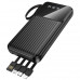 Внешний аккумулятор 10000 mAh Borofone BJ76  Black (37 Втч, Вход: Type-C/Micro/USB-A  Выход: Type-C /Micro линия/USB-A1/USB-A2/Lightning линия: 5 В/2 А; Общий выход: 5 В/2 А
4. Дисплей: светодиодный индикатор уровня заряда батареи
. Материал: ABS + огнест