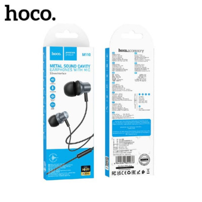 Гарнитура вакуумная HOCO M110 Metal Gray. АКЦИЯ!!! Кратно 10 шт!