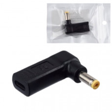 Адаптер GoPower Type-C (m)-5.5x1.7мм (m) для ноутбуков, черный