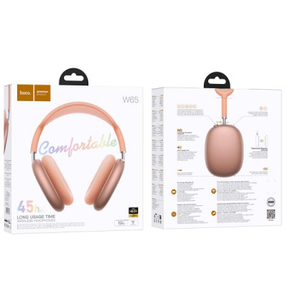 Гарнитура беспроводная полноразмерная Bluetooth HOCO W65 Happy Orange.
Динамик: 40мм. Время зарядки: около 2 часов. Время звонков/музыки: более 45 часов. Время в режиме ожидания: 200 часов. 195х186х84мм. 210г. Поддержка режимов BT, AUX.
