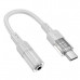Аудио переходник Type-C(AM)-Jack3,5(AF) HOCO LS37 15см, Grey. Вес 8г.