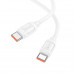 Кабель USB-C/USB-C HOCO X115 1м, 5A, 240W, ПВХ, White