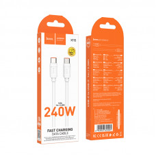 Кабель USB-C/USB-C HOCO X115 1м, 5A, 240W, ПВХ, White