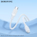 Кабель USB-C Lightning Borofone BX115 Lotto 1м, 27W, силикон, White